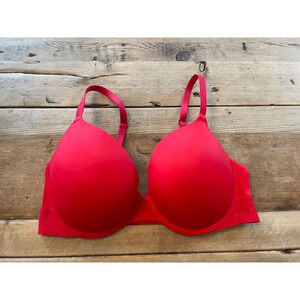 Victoria's Secret PINK Red Pepper Logo Band 34DD Wear Everywhere Push Up Bra VS